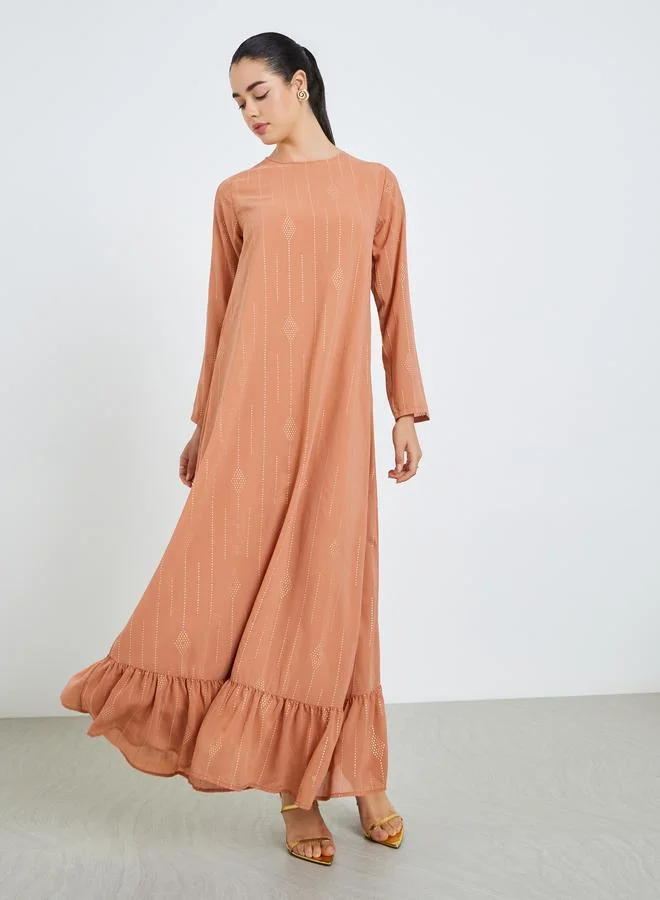 أميرة جلابية ماكسي بحافة مكشكشة للنساء